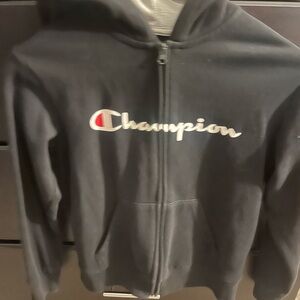 Champion Gray and Black Hoodie